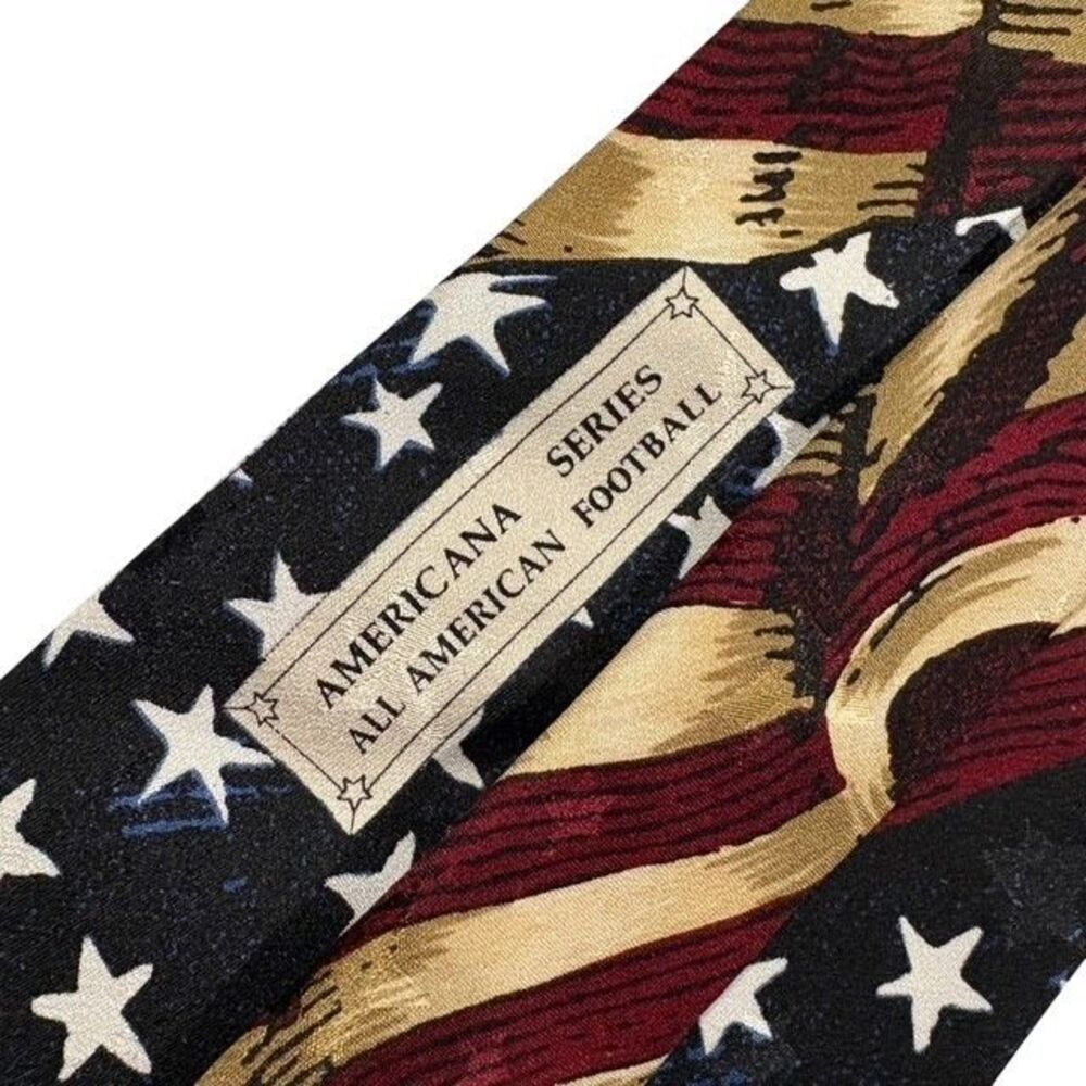 Van Heusen Americana Football Tie USA Flag Stars Stripes Novelty Mens Necktie - Picture 7 of 8